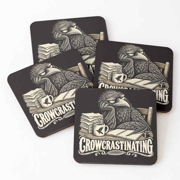 Item preview, Crowcrastinating Funny Raven Procrastination Office Humor designed and sold by FrameFlow.