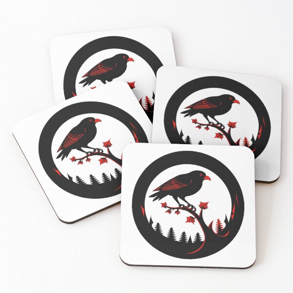 Item preview, Stylized Black Bird Red Moon designed and sold by For-Cat Studio.