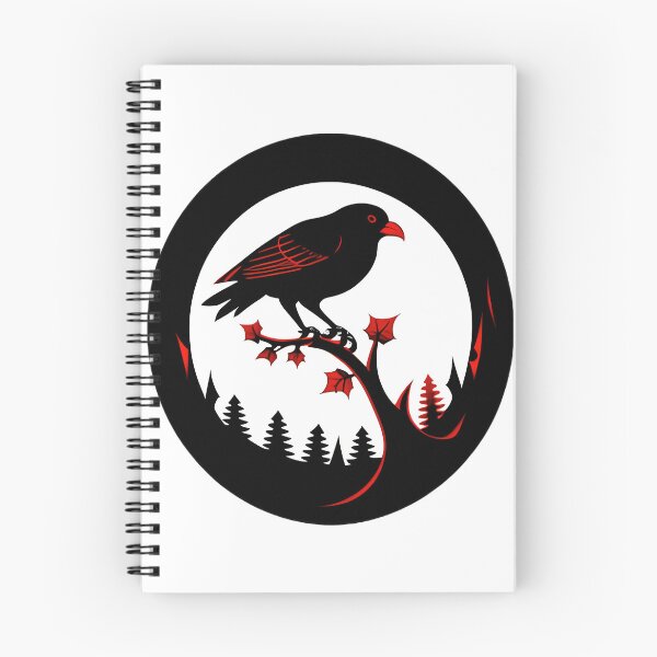 Item preview, Stylized Black Bird Red Moon designed and sold by For-Cat Studio.