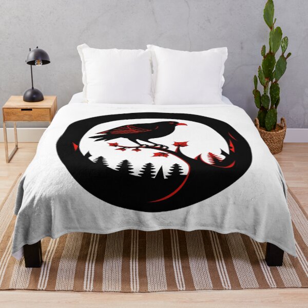 Item preview, Stylized Black Bird Red Moon designed and sold by For-Cat Studio.