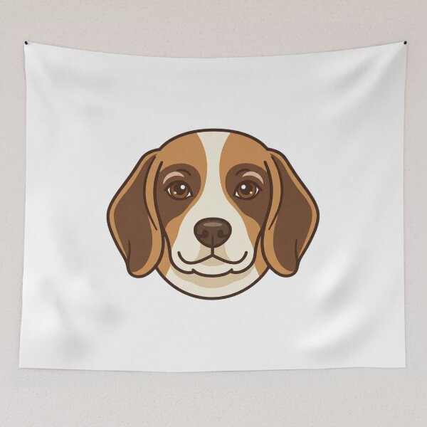 Item preview, Cute Beagle Head Simple 2D Cartoon Style designed and sold by CraftyUniverse.