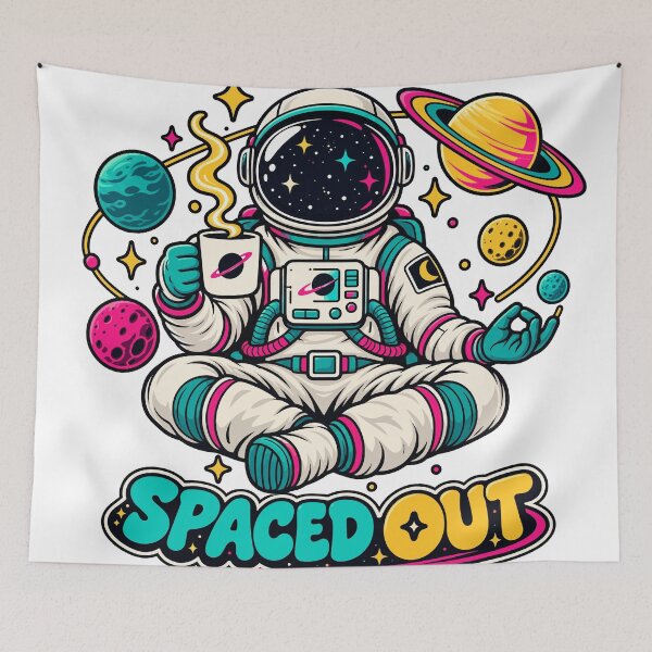 Item preview, Spaced Out Meditating Astronaut with Coffee designed and sold by codex401.
