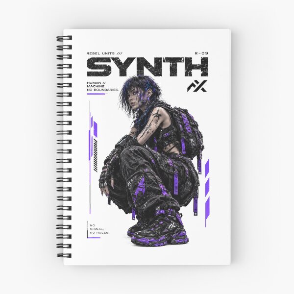 Item preview, SYNTH – Purple Neon Cyberpunk Girl and Techwear Rebel designed and sold by Onviton.