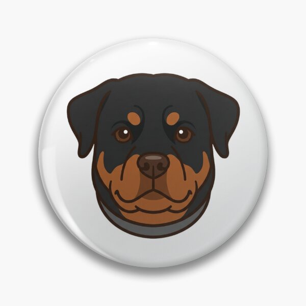 Item preview, Cute Rottweiler Head Simple 2D Cartoon Style designed and sold by CraftyUniverse.
