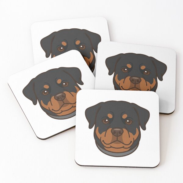 Item preview, Cute Rottweiler Head Simple 2D Cartoon Style designed and sold by CraftyUniverse.