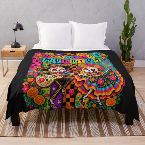 Item preview, Dancing Skeletons Colorful Mariachi Floral Dress Dia de los Muertos designed and sold by AmiGraph.
