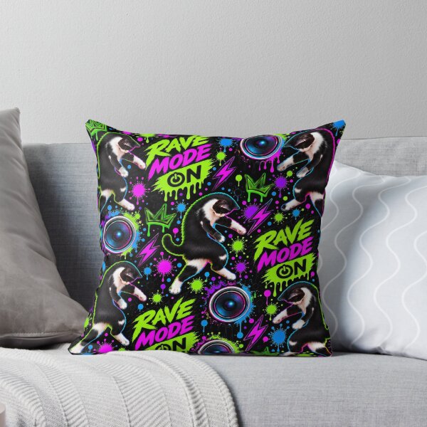 Item preview, Rave Mode On Neon Cat Pattern designed and sold by DansCreations42.