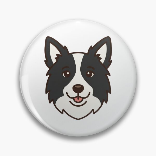 Item preview, Smart Border Collie Head Simple 2D Cartoon Style designed and sold by CraftyUniverse.