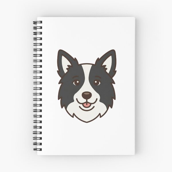 Item preview, Smart Border Collie Head Simple 2D Cartoon Style designed and sold by CraftyUniverse.
