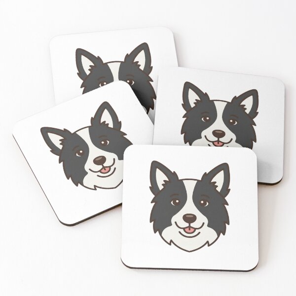 Item preview, Smart Border Collie Head Simple 2D Cartoon Style designed and sold by CraftyUniverse.
