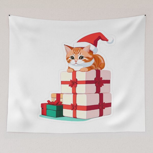 Item preview, Cute Orange Kitten Santa Hat designed and sold by For-Cat Studio.