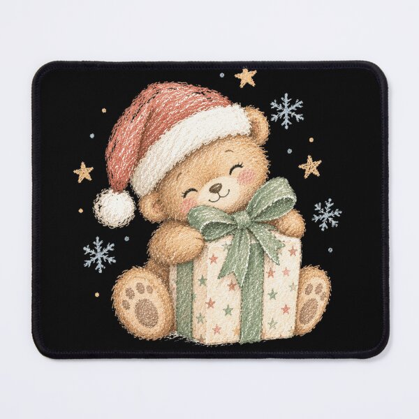 Item preview, Cozy Vintage Holiday Bear hand-drawn in Pastel Crayon designed and sold by fulldreamer2021.