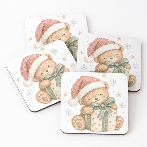 Item preview, Cozy Vintage Holiday Bear hand-drawn in Pastel Crayon designed and sold by fulldreamer2021.