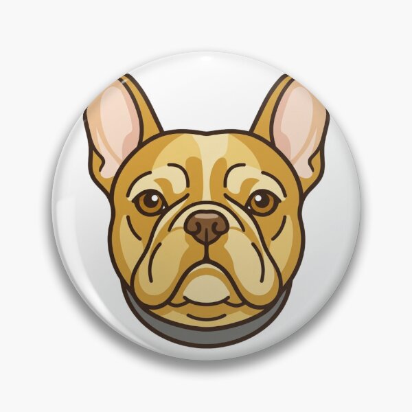 Item preview, Cute French Bulldog Head Simple 2D Cartoon Style designed and sold by CraftyUniverse.