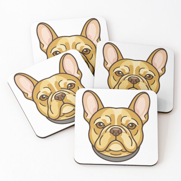 Item preview, Cute French Bulldog Head Simple 2D Cartoon Style designed and sold by CraftyUniverse.