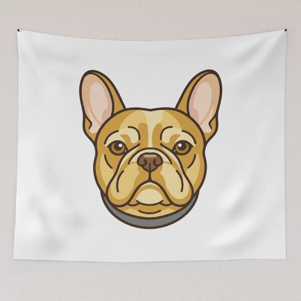 Item preview, Cute French Bulldog Head Simple 2D Cartoon Style designed and sold by CraftyUniverse.