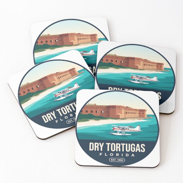 Item preview, Dry Tortugas Florida Seaplane Arrival Circle Badge Sticker designed and sold by DetourDgn.