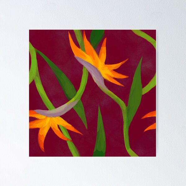 Item preview, Bird of paradise flower water color pattern designed and sold by Fridayscorner.