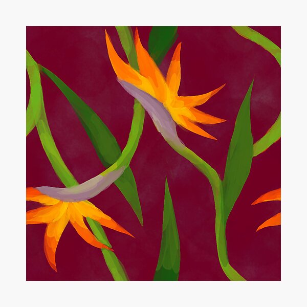 Item preview, Bird of paradise flower water color pattern designed and sold by Fridayscorner.
