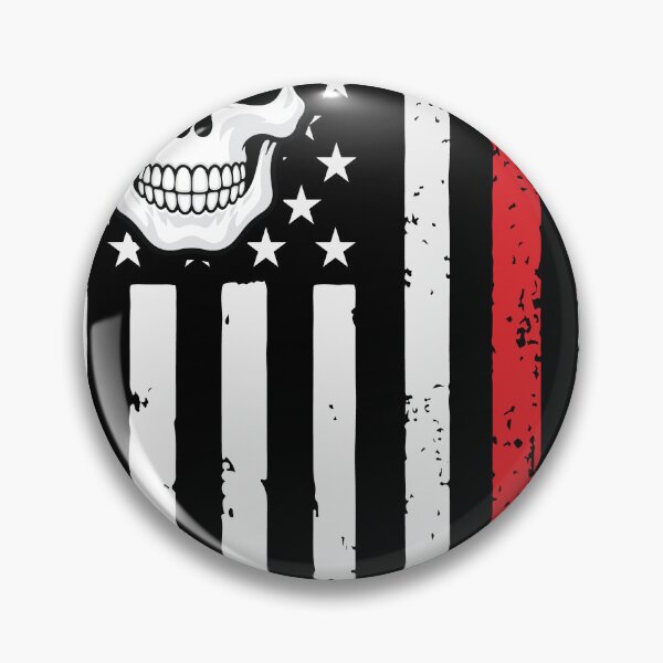 Item preview, Thin Red Line Skull - American Flag Skull   designed and sold by Marshallamoakohene.