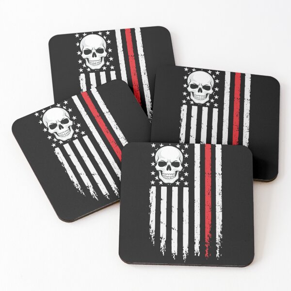 Item preview, Thin Red Line Skull - American Flag Skull   designed and sold by Marshallamoakohene.