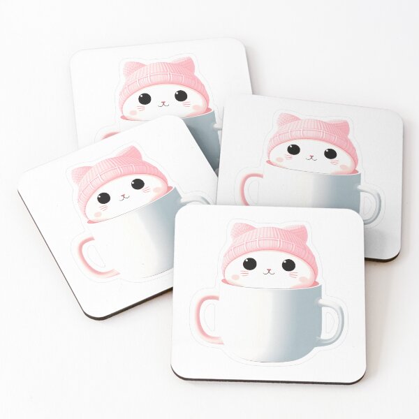 Item preview, Cozy Cat in Pink Beanie designed and sold by For-Cat Studio.
