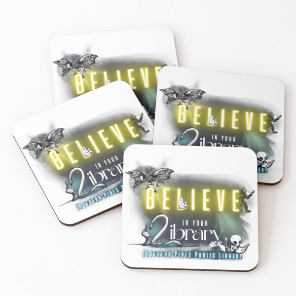 Item preview, Believe In Your Library Cryptid Mothman Alien Reading designed and sold by FOSPPL.