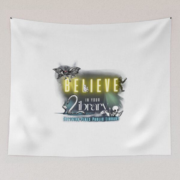 Item preview, Believe In Your Library Cryptid Mothman Alien Reading designed and sold by FOSPPL.
