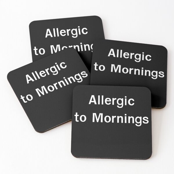 Item preview, Allergic to Mornings - Funny Minimal Not a Morning Person Quote designed and sold by Thanat Studio.