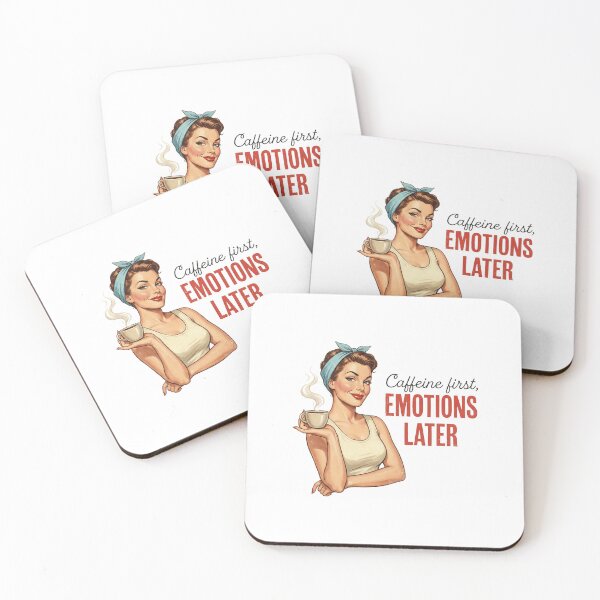 Item preview, Caffeine First Emotions Later Funny Retro Coffee Lover designed and sold by sazuii.
