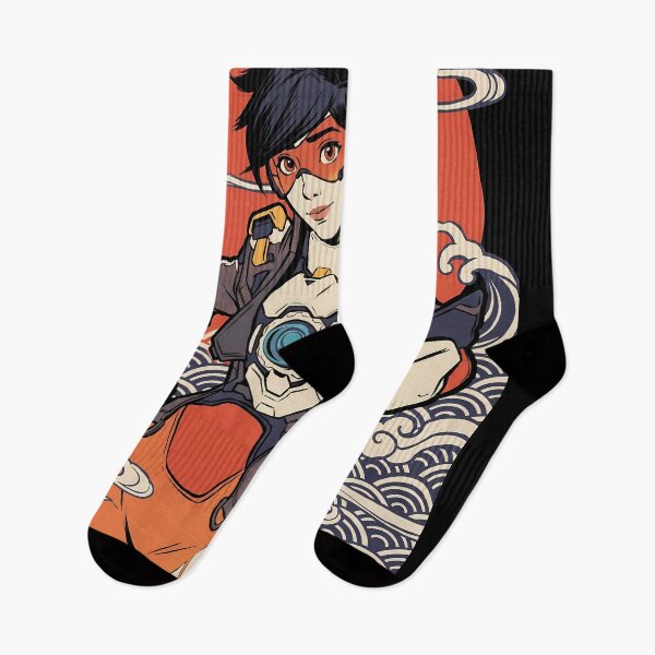 Artikelvorschau, Tracer Overwatch 2 Ukiyo-e Anime Gaming Streetwear T-Shirt entworfen und verkauft von Senpaiwaves.