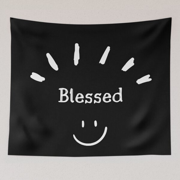Item preview, Blessed Christian Faith Apparel Black Background Minimalist designed and sold by LensDyn™.