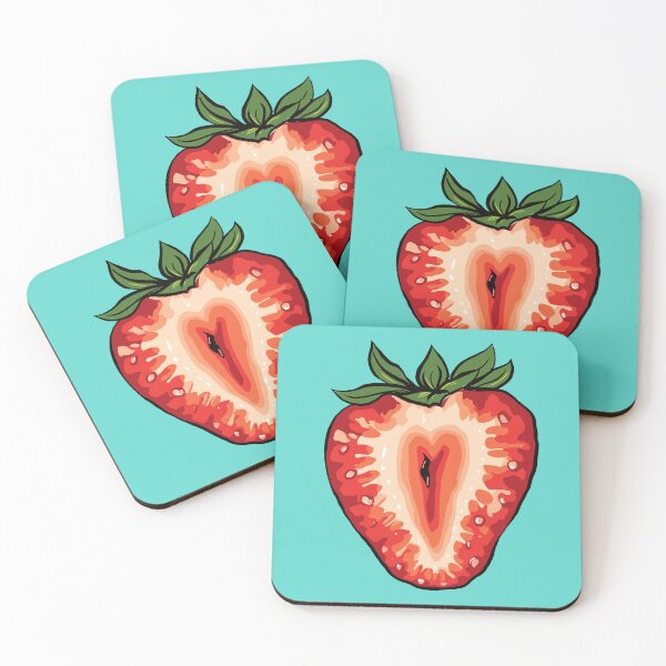 Item preview, Strawberry Fruit Illustration | Colourful Contemporary Wall Art designed and sold by Swanke Studio.