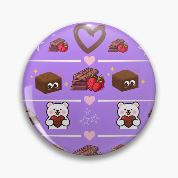 Item preview, Kawaii Bear Brownie Chocolate Lavender Pattern designed and sold by Azurart2.