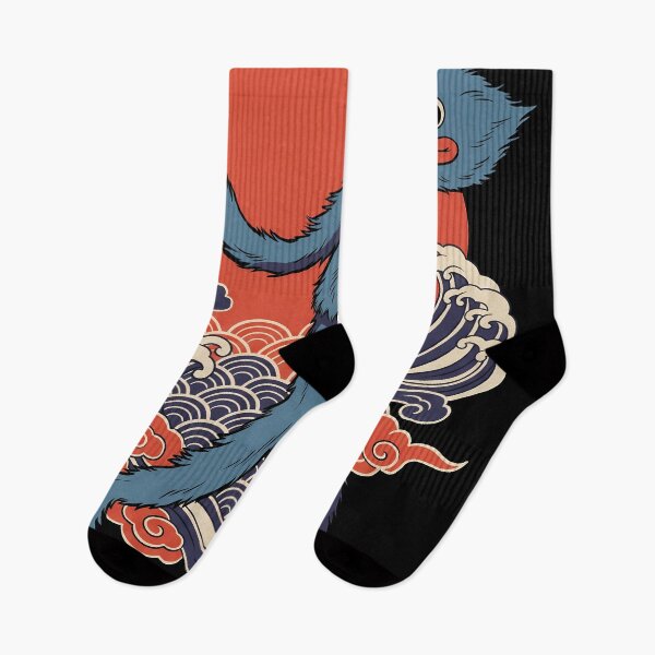 Aperçu de l'œuvre T-shirt Huggy Wuggy Poppy Playtime Ukiyo-e Jeu Vidéo Anime créée et vendue par Senpaiwaves.