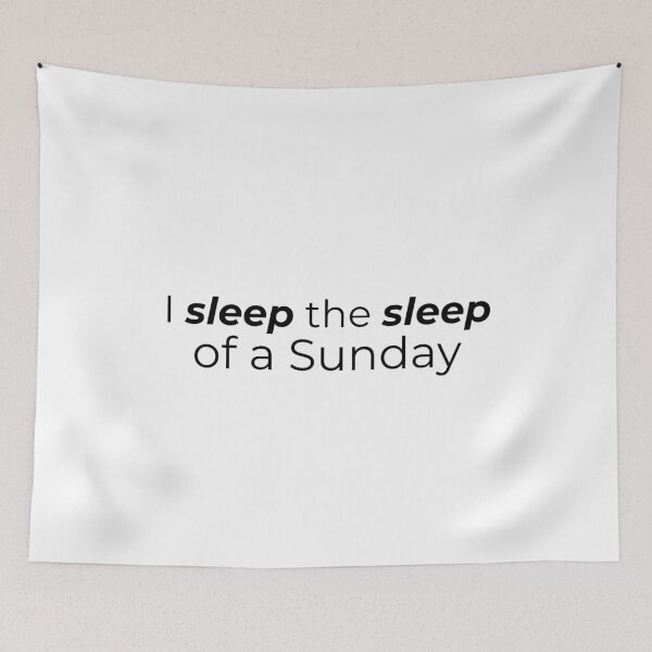 Item preview, I Sleep The Sleep Of A Sunday Minimal Quote Typographic Art designed and sold by r-wan-design.