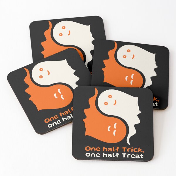 Item preview, Cute Halloween Ghost Yin Yang - One Half Trick One Half Treat designed and sold by kuboyashi.