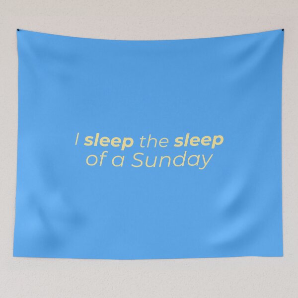 Item preview, (Yellow) I Sleep The Sleep Of A Sunday Minimal Quote Typographic Art designed and sold by r-wan-design.
