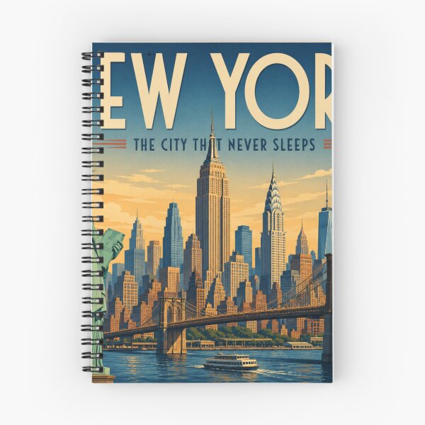 Item preview, New York City Skyline Vintage Poster designed and sold by potseed21.