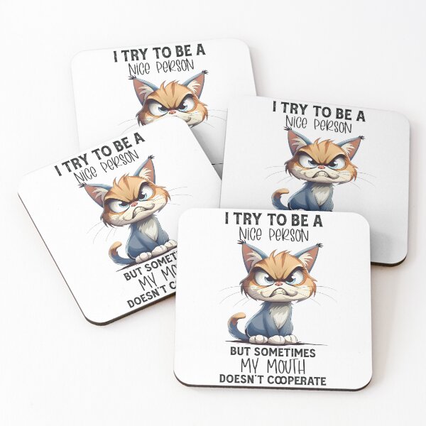 Item preview, I Try To Be Nice Funny Angry Cat Sarcastic Humor designed and sold by sazuii.