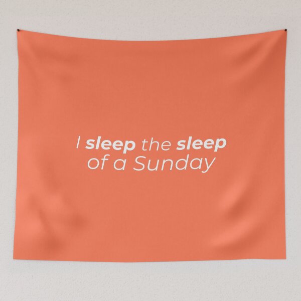 Item preview, (White) I Sleep The Sleep Of A Sunday Minimal Quote Typographic Art designed and sold by r-wan-design.