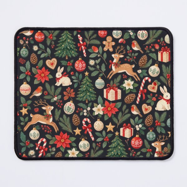 Item preview, Vintage Christmas Woodland Seamless Pattern designed and sold by PatternXOXO.