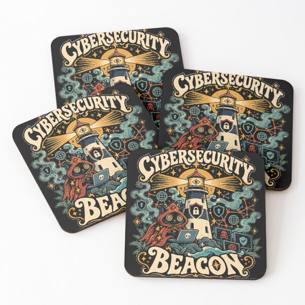 Item preview, Retro Cybersecurity Cat – Digital Guardian Lighthouse designed and sold by Anastasiia Yurevych.