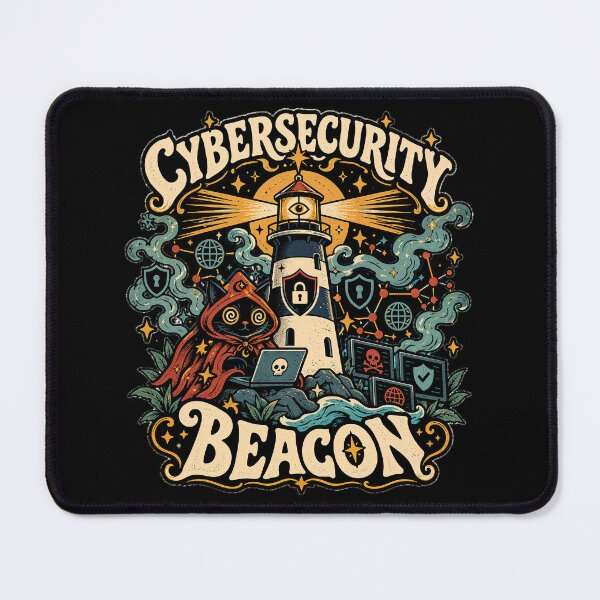 Item preview, Retro Cybersecurity Cat – Digital Guardian Lighthouse designed and sold by Anastasiia Yurevych.
