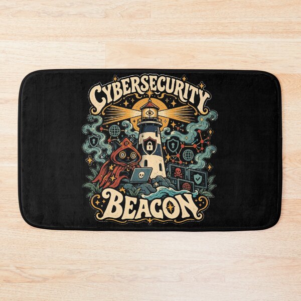 Item preview, Retro Cybersecurity Cat – Digital Guardian Lighthouse designed and sold by Anastasiia Yurevych.