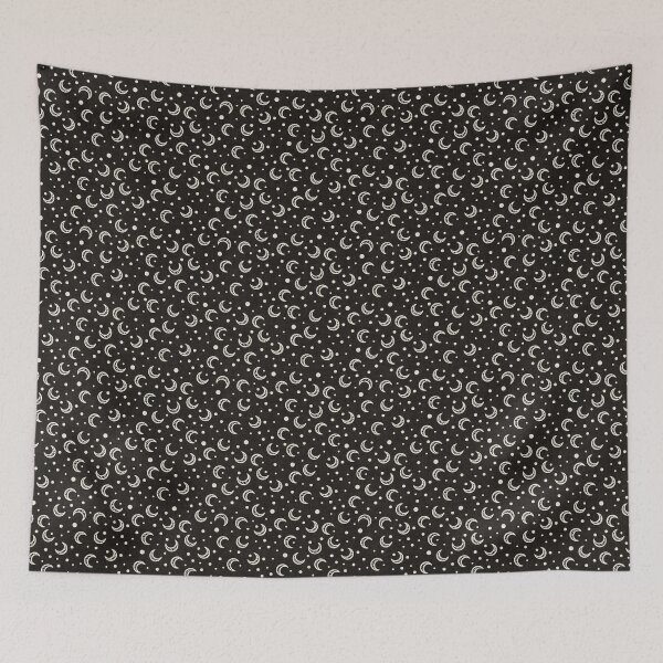 Item preview, Crescent Moon and Celestial Stars Pattern Black designed and sold by Claudia S. Design.