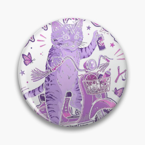 Item preview, Up To No Good Cute Purple Cat Scooter designed and sold by Adom-Fashon.