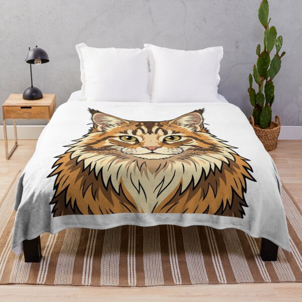 Item preview, Cute Maine Coon Cat Head Simple 2D Cartoon Style designed and sold by CraftyUniverse.