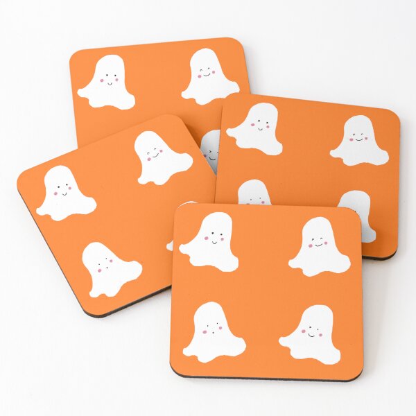 Item preview, Cute Shy Spooky Halloween Ghosts (Orange Background) designed and sold by Designs by Sara Felton.