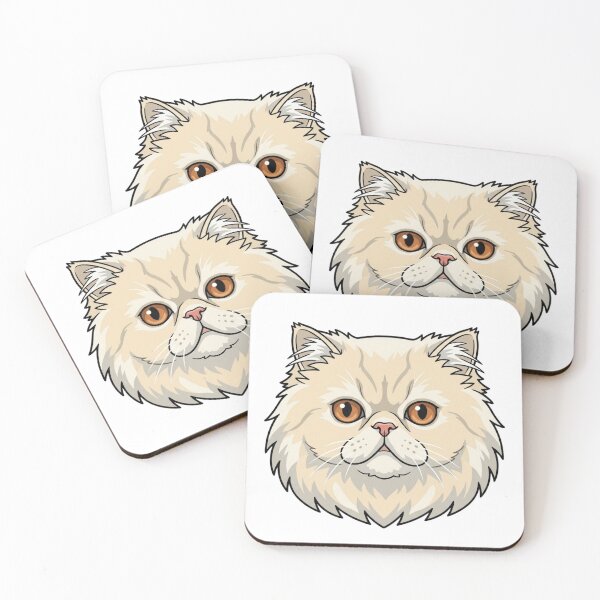 Item preview, Cute Persian Cat Head Simple 2D Cartoon Style designed and sold by CraftyUniverse.
